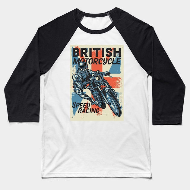 British Motorcycles Baseball T-Shirt by ManxHaven